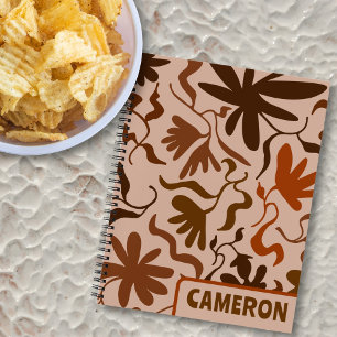 Flowing Vines Rustic Brown Personalised Notebook
