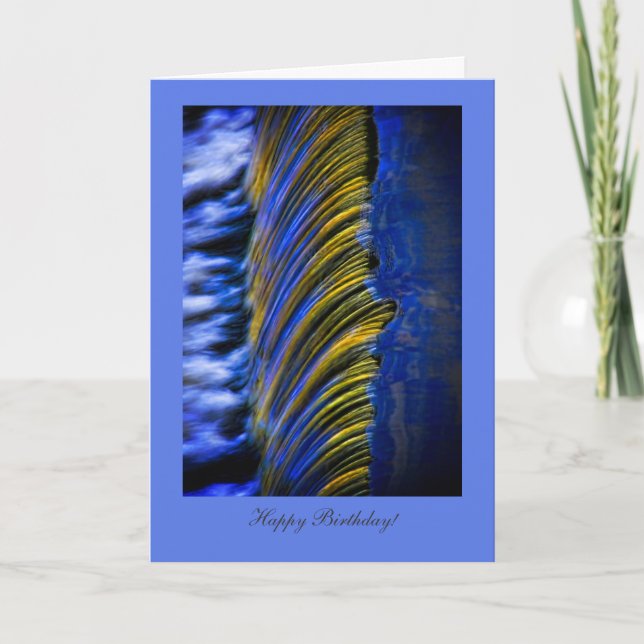 Flowing Water Colour Abstract, Happy Birthday Card (Front)