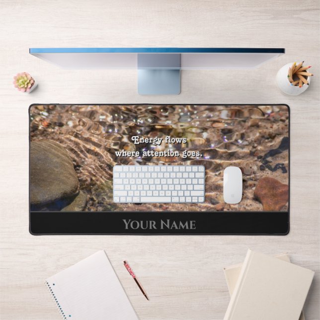 Flowing water motivational quote positive mindset desk mat (Office 1)