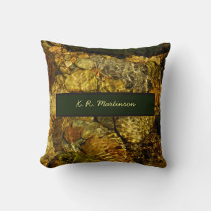 Flowing Water Rocks Personalized Cushion