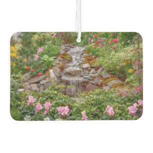 Flowing Waterfall with spring flowers Car Air Freshener