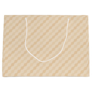Flowing Wave Geometry in Champagne and Ivory Large Gift Bag