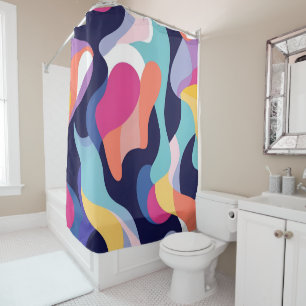 Flowing Waves abstract 5 Shower Curtain