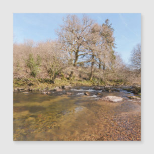 Flowing West Dart River with a Vibrant Spring Sky