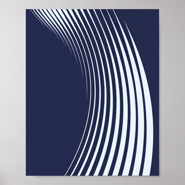 Flowing White Lines on Dark Background Poster (Front)