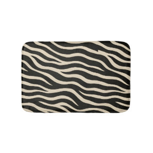 Flowing Zebra Pattern Bath Mat
