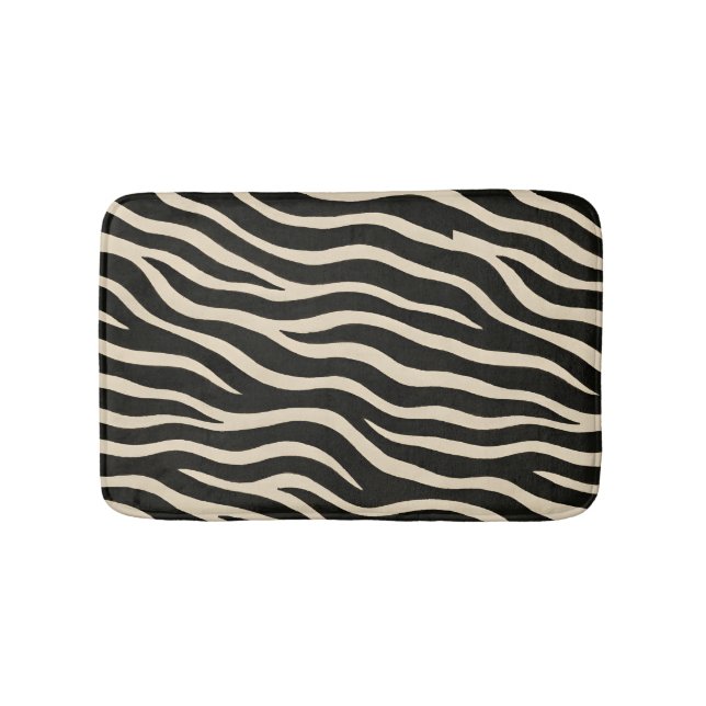 Flowing Zebra Pattern Bath Mat (Front)