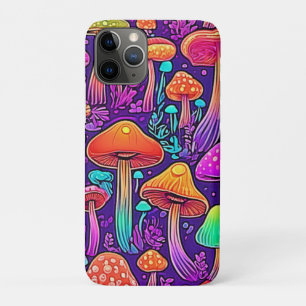 Flowy Neon Mushrooms Dance iPhone 11 Pro Case