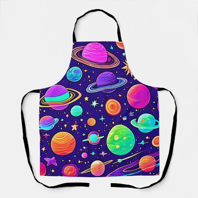 Flowy Neons: Planets & Stars Apron (Front)