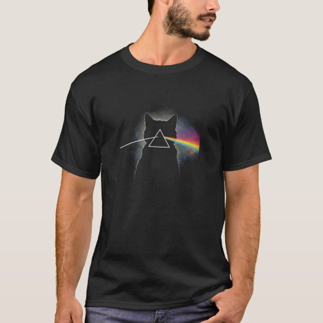 Floyd Cat Parody Poster, Psychedelic Prism Cat Art T-Shirt (Front)