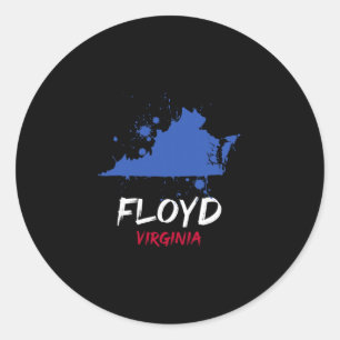 Floyd Virginia Va Paint Splatter Vacation Souvenir Classic Round Sticker