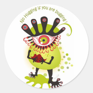Flu Bug Classic Round Sticker