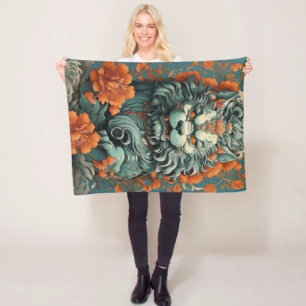 Flu Lion of Wisdom Fleece Blanket