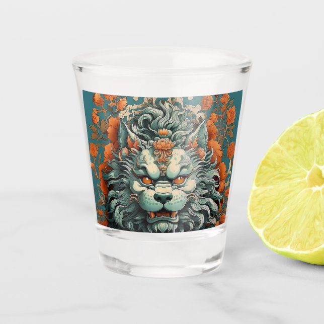 Flu Lion of Wisdom Shot Glass (Front)