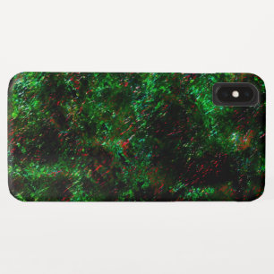 Fluctuation of dark spots on showy green and red iPhone XS max case