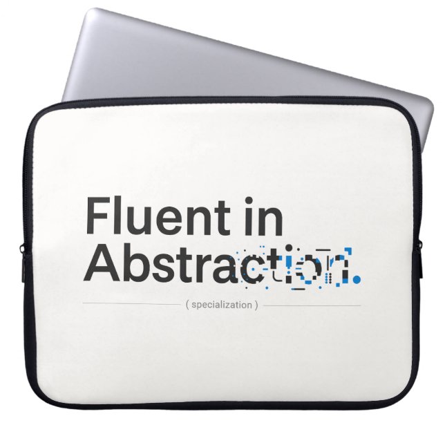 Fluent in Abstraction Minimalist Tech Design Laptop Sleeve (Front)