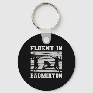 Fluent In Badminton Shuttle Rackets Fun Key Ring