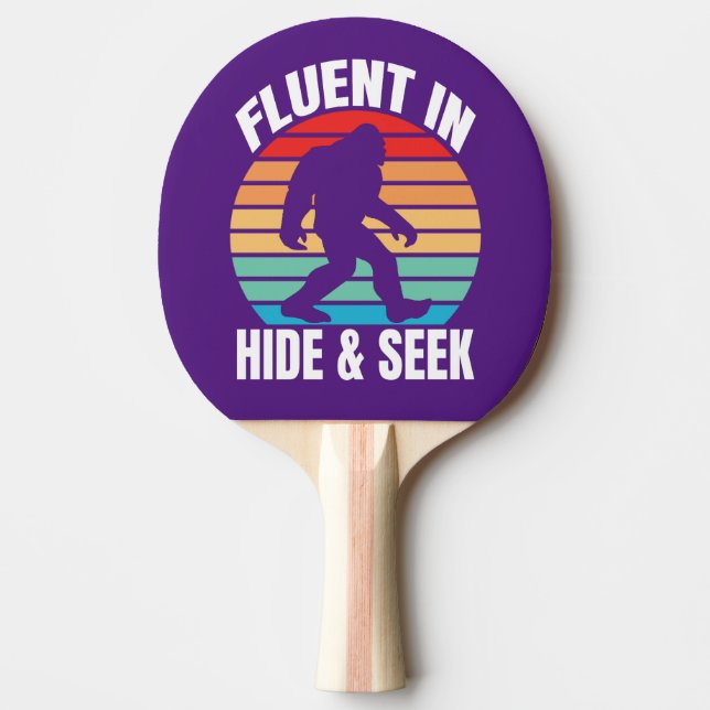 Fluent in Hide and Seek Funny Bigfoot  Ping Pong Paddle (Front)