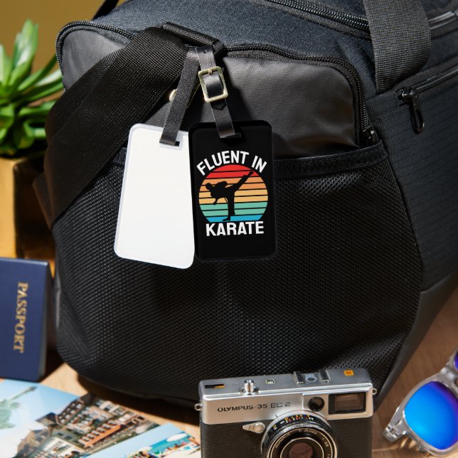 Fluent in Karate Funny Karate Luggage Tag (Front & Back)