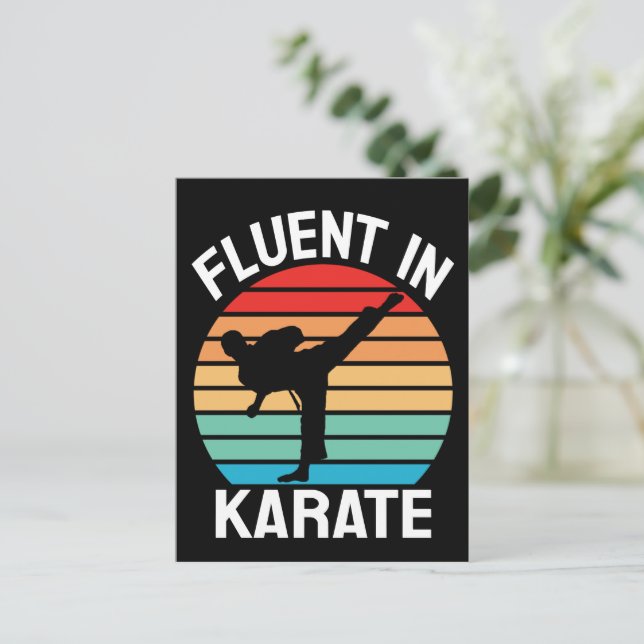 Fluent in Karate Funny Karate Postcard (Standing Front)