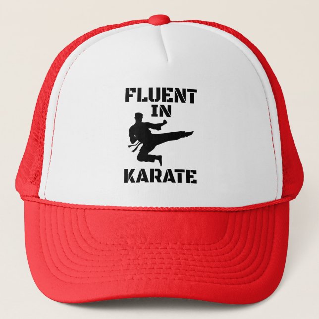 Fluent in Karate Funny Karate T-Shirt Trucker Hat (Front)