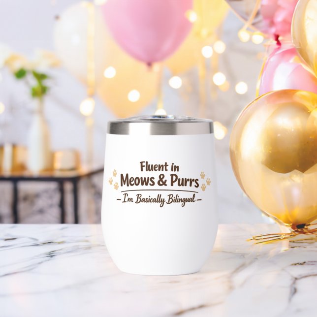 Fluent in Meows & Purrs Funny Cat Lover Gift (Bachelor Party (Rotated))