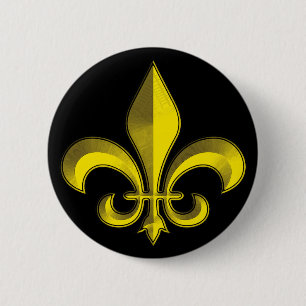 Fluer De Art Bevel Gold Fresco 6 Cm Round Badge