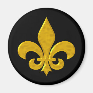 Fluer De Lis Hammered Gold Magnet
