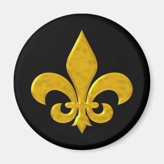 Fluer De Lis Hammered Gold Magnet