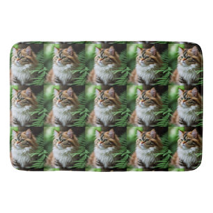 "Fluff and Cuddles: The Chubby Persian Cat" Bath Mat