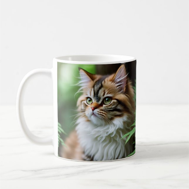 "Fluff and Cuddles: The Chubby Persian Cat" Coffee Mug (Left)