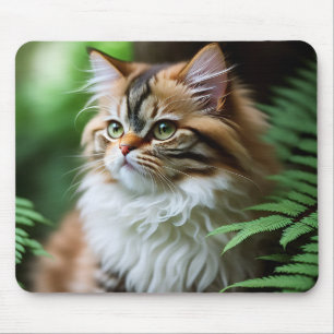 "Fluff and Cuddles: The Chubby Persian Cat" Mouse Pad