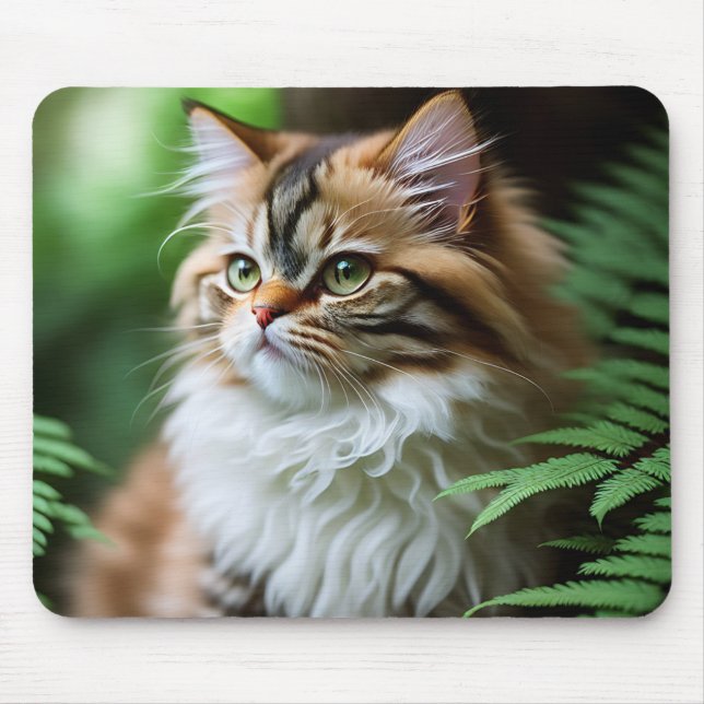 "Fluff and Cuddles: The Chubby Persian Cat" Mouse Pad (Front)