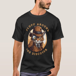 Fluff Around and Discover Funny Cute Cat Detective T-Shirt