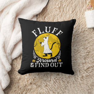 Fluff Around and Find Out Halloween Horror Cat Cushion