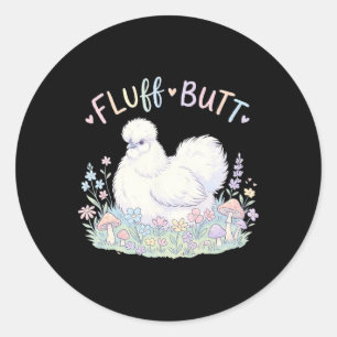 Fluff Butt Silkie Chicken Cute Cottagecore Mushroo Classic Round Sticker