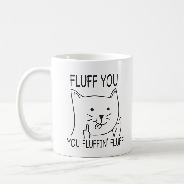 Fluff Off Cute Kitten Coffee Mug (Left)