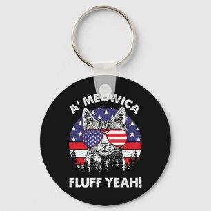 Fluff Yeah Patriotic American 4th Of July G Key Ring