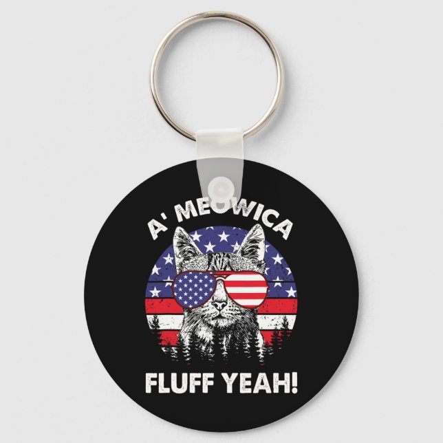 Fluff Yeah Patriotic American 4th Of July G  Key Ring (Front)