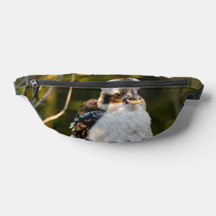 Fluffed up laughing kookaburra bum bags
