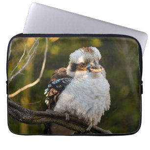 Fluffed up laughing kookaburra laptop sleeve
