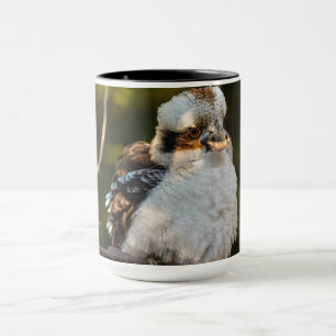 Fluffed up laughing kookaburra mug