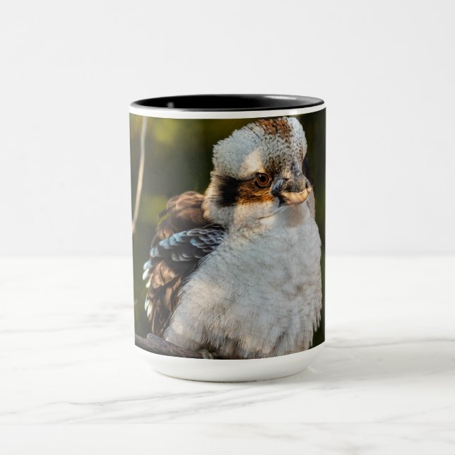 Fluffed up laughing kookaburra mug (Center)