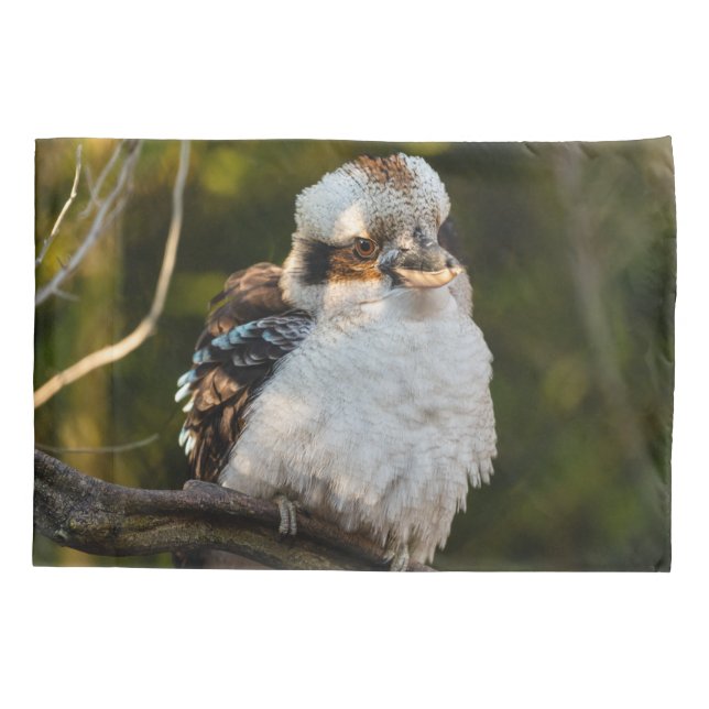 Fluffed up laughing kookaburra pillowcase (Back)