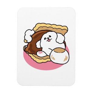 Fluffier Than a S’more – Cute Dog and Dessert Pun  Magnet