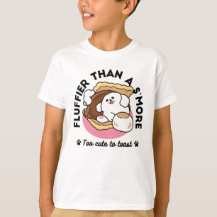 Fluffier Than a S’more – Cute Dog and Dessert Pun  T-Shirt