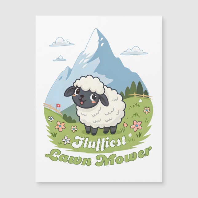 Fluffiest Lawn Mower – Adorable Blacknose Sheep (Front)