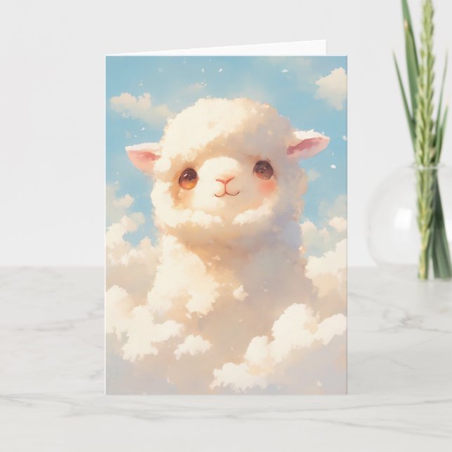 Fluffy Alpaca Dreams Card (Front)