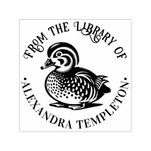 Fluffy Baby Duck Duckling Library Book Name Self-inking Stamp