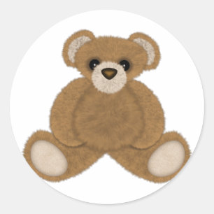 Fluffy Bear Classic Round Sticker